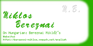 miklos bereznai business card